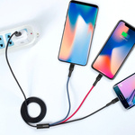 XO NB54 3in1 USB - Lightning + USB -C + MicroUSB 1.2 m 3a multi -colored