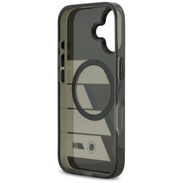 Etui BMW M IML Metal Buttons Tricolor    Lines MagSafe do iPhone 17 antracyt