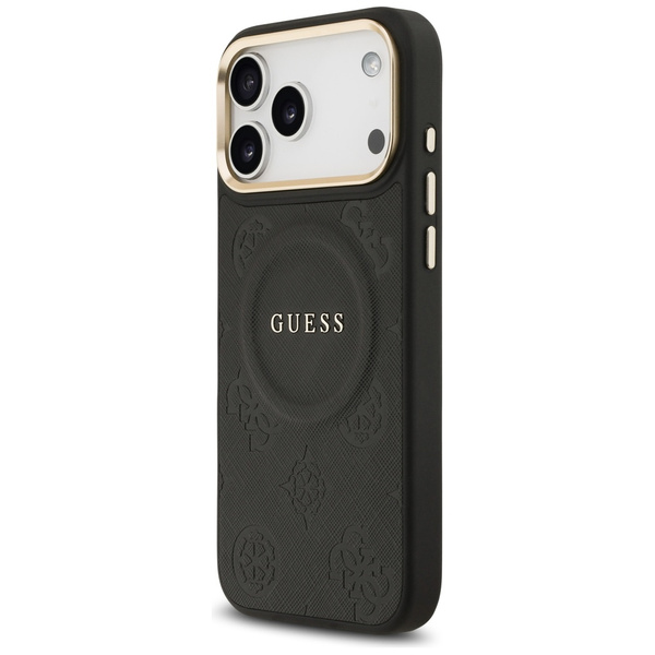 Etui Guess Peony Hot Stamp MagSafe do    iPhone 17 Pro Max czarny