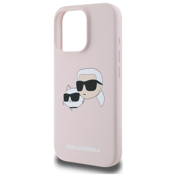 Karl Lagerfeld KLHMP16LSKCHPPLP iPhone 16 Pro różowy/pink HC MagSafe Sil Double Heads Print