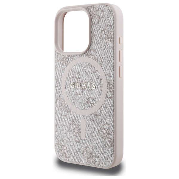 Guess GUHMP16XG4GFRP iPhone 16 Pro Max 6.9" różowy/pink hardcase 4G Ring Classic Logo MagSafe