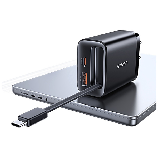 Ładowarka sieciowa USAMS Xiang Series    CC296 30W 1xUSB-C 1xUSB-A + kabel USB-C czarny