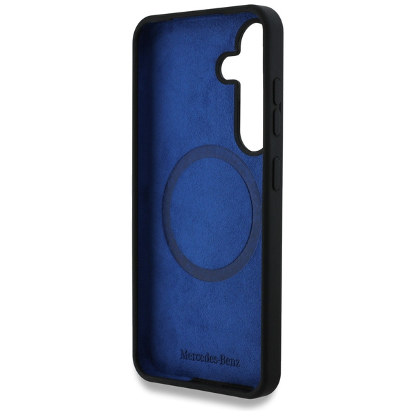 Etui Mercedes Silicone Contrasted Curves  MagSafe do Samsung Galaxy S25 czarny