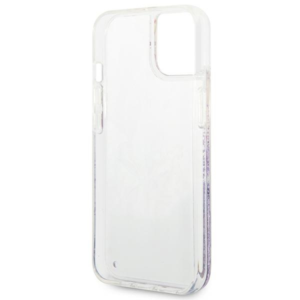 Guess GUHCP14MLFLSU iPhone 14 Plus / 15 Plus 6.7" fioletowy/purple hardcase Flower Liquid Glitter
