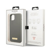 GUESS GUHMP13MSPLG IPHONE 13 / 14 / 15 6.1" SZARY/GREY HARD CASE SILICONE LOGO PLATE MAGSAFE