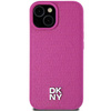 DKNY DKHMP15SPSHRPSP iPhone 15 / 14 / 136.1" różowy/pink hardcase Leather Pattern Metal Logo MagSafe