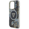 Etui Guess Glitter Flowers Triangle      Buttons MagSafe do iPhone 16 Pro czarny