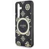 Etui Guess 4G Background Gold             Electroplated Peony Pattern MagSafe do Samsung Galaxy S25 czarny
