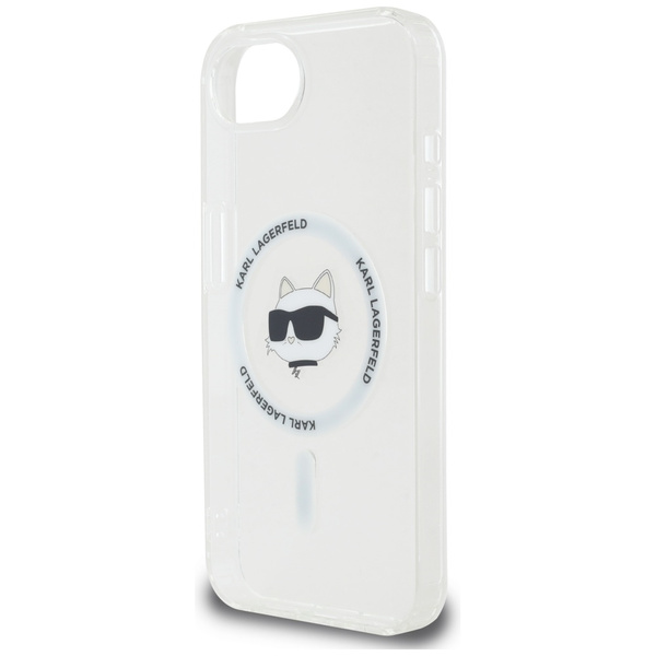 Etui Karl Lagerfeld IML Metal Choupette  Head MagSafe do iPhone 16e biały
