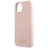 GUESS GUHCP13MLSLMGGLP IPHONE 13/14/15 6.1 "LIGHT PINK / LIGHT PINK HARDCASE SILICONE SCRIPT GOLD LOGO