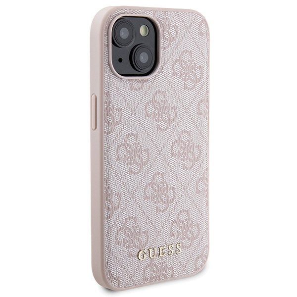 Zestaw Guess GUBPM5P15S4GEMGP iPhone15 6.1" hardcase + Powerbank 5000mAh MagSafe różowy/pink 4G Metal Logo