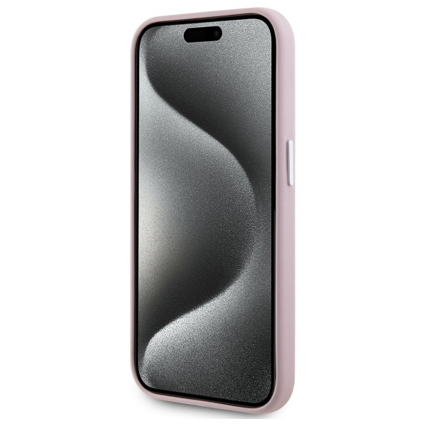 Karl Lagerfeld KLHMP15LPGMSRPP iPhone 15  Pro 6.1" różowy/pink hardcase FW Metal Plate MagSafe