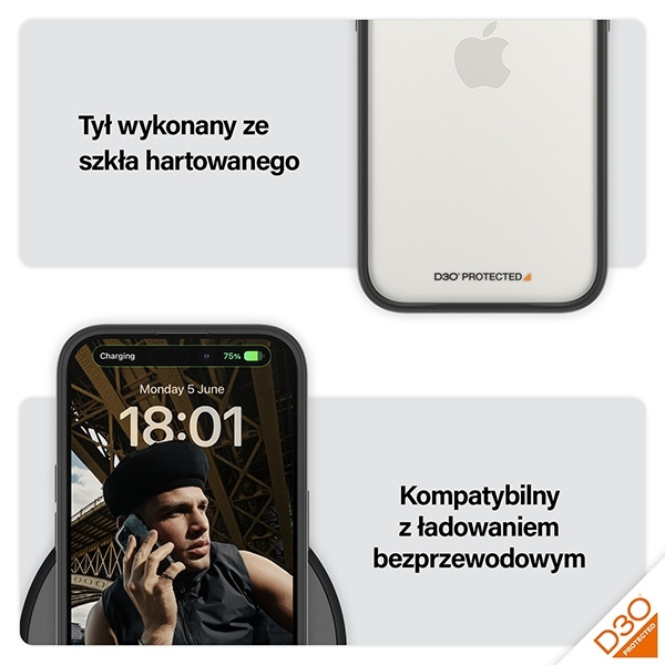 PanzerGlass ClearCase iPhone 15 Pro 6.1" D3O 2xMilitary grade czarny/black 1177