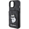 Karl Lagerfeld Saffiano Cardslots and Stand Monogram Choupette case for iPhone 15 - black