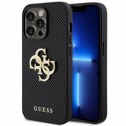 GUESS GUHCP15LPP4LGK IPHONE 15 PRO 6.1 "BLACK/BLACK HARDCASE LEATHER PERFORATED 4G GLITTER LOGO