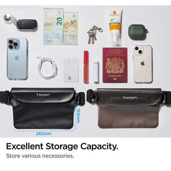 Torba Spigen Aqua Shield A620 wodoodporna biodrowa IPX8 - czarna
