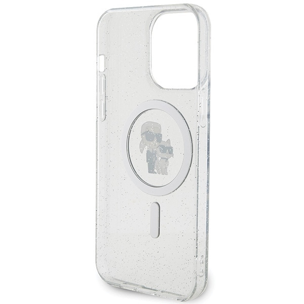 Karl Lagerfeld Karl&Choupette Glitter MagSafe case for iPhone 15 Pro Max - transparent