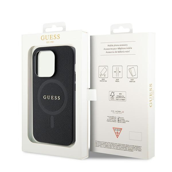 Guess GUHMP15LPSAHMCK iPhone 15 Pro 6.1"czarny/black hardcase Saffiano MagSafe