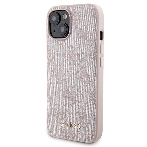 Zestaw Guess GUBPM5P15S4GEMGP iPhone15 6.1" hardcase + Powerbank 5000mAh MagSafe różowy/pink 4G Metal Logo