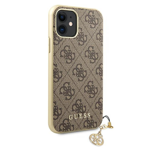 Guess GUHCN61GF4GBR iPhone 11 / Xr 6,1"brown/brązowy hard case 4G Charms Collection