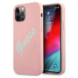 GUESS GUHCP12LLSVSPG IPHONE 12 PRO MAX 6,7" RÓŻOWO ZIELONY/GREEN PINK HARDCASE SILICONE VINTAGE