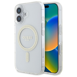 Guess GUHMP16MHFGERET iPhone 16 Plus     6.7" przeźroczysty/transparent hardcase IML Glitter Circle MagSafe
