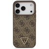 Etui Guess Leather 4G Triangle Strass    MagSafe do iPhone 17 Pro brązowy