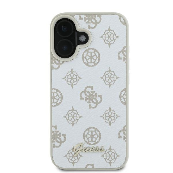 Guess GUHMP16SPGPYSH iPhone 166.1" biały/white hardcase Peony Script Logo MagSafe