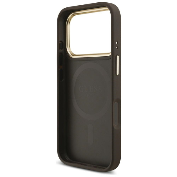 Etui Guess 4G z portfelem Magsafe do     iPhone 17 Pro brązowy