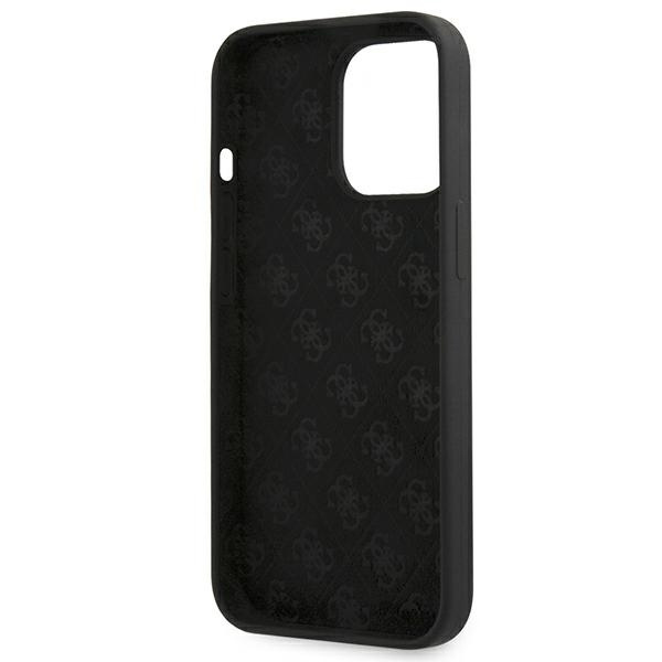 Guess GUHMP13XLSLMGBK iPhone 13 Pro Max6,7" black/czarny hardcase Silicone Script Gold Logo MagSafe