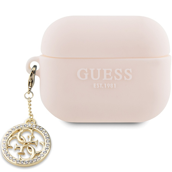 Guess GUAP23DSLGHDP AirPods Pro 2(2022/2023) cover różowy/pink 3D Rubber 4G Diamond Charm