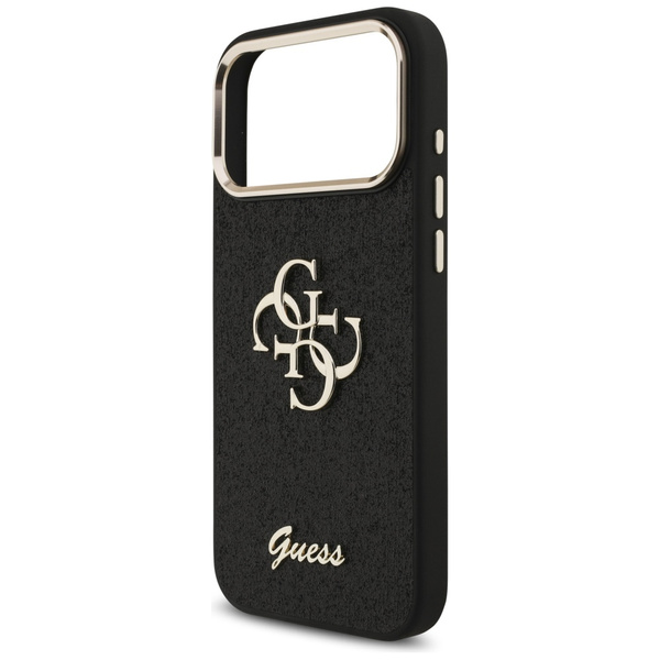 Etui Guess Fixed Glitter Big 4G Metal    Frame do iPhone 17 Pro Max czarny