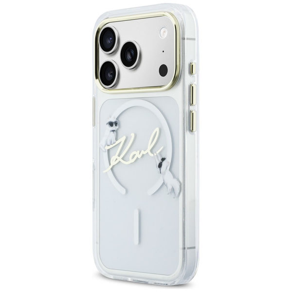Etui Karl Lagerfeld IML Choupettes Karl  Script Logo MagSafe do iPhone 17 Pro Max przezroczysty