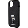 Etui Karl Lagerfeld Fixed Glitter Ikonik Logo Metal Pin do iPhone 15 - czarne