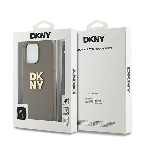 DKNY DKHCP15XPBSWSE iPhone 15 Pro Max6.7" beżowy/beige hardcase Wrist Strap Stock Logo