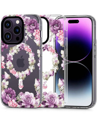 ETUI TECH-PROTECT MAGMOOD MAGSAFE APPLE IPHONE 14 PRO MAX ROSE FLORAL