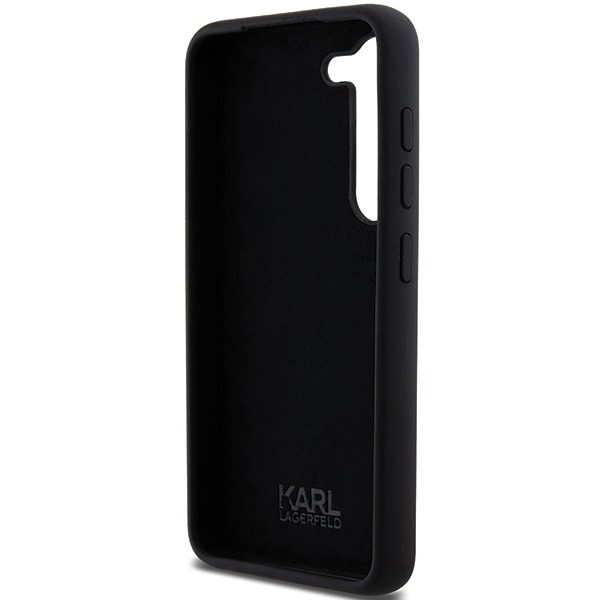 Karl Lagerfeld Silicone Karl&amp;Choupette Metal Pin case for Samsung Galaxy S23 - black