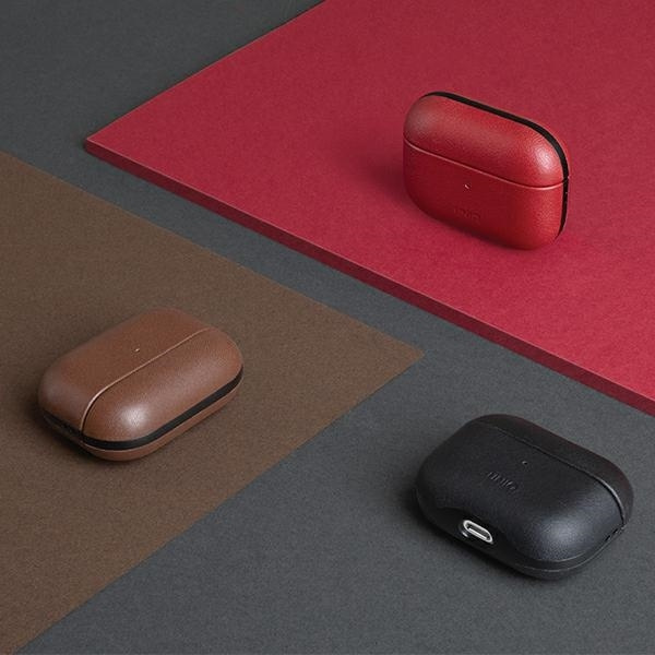 Etui UNIQ Terra Genuine Leather na AirPods Pro - czerwone