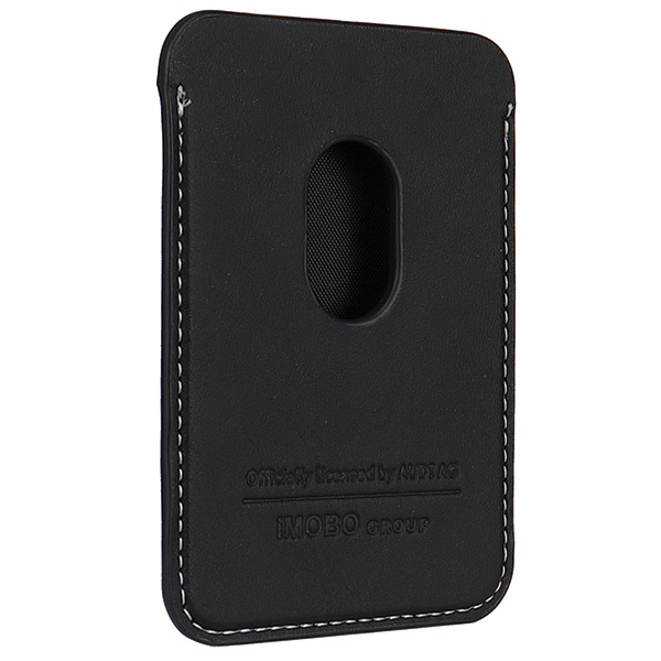 Audi Synthetic Leather Wallet Card Slot  czarny/black MagSafe AU-MSCH-Q3/D1-BK