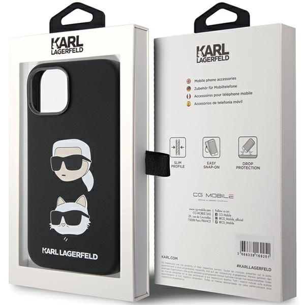 KARL LAGERFELD KLHCP15SSDHKCNK IPHONE 15 / 14 / 13 6.1" CZARNY/BLACK SILICONE KARL&CHOUPETTE HEAD