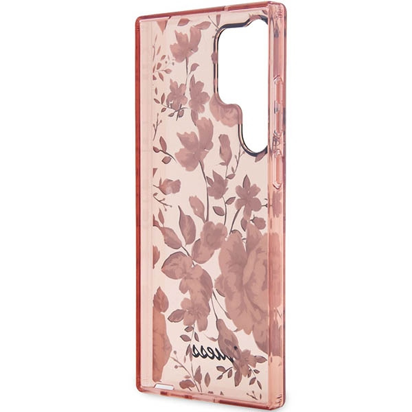 Guess GUHCS23LHCFWSP S23 Ultra S918różowy/pink hardcase Flower Collection