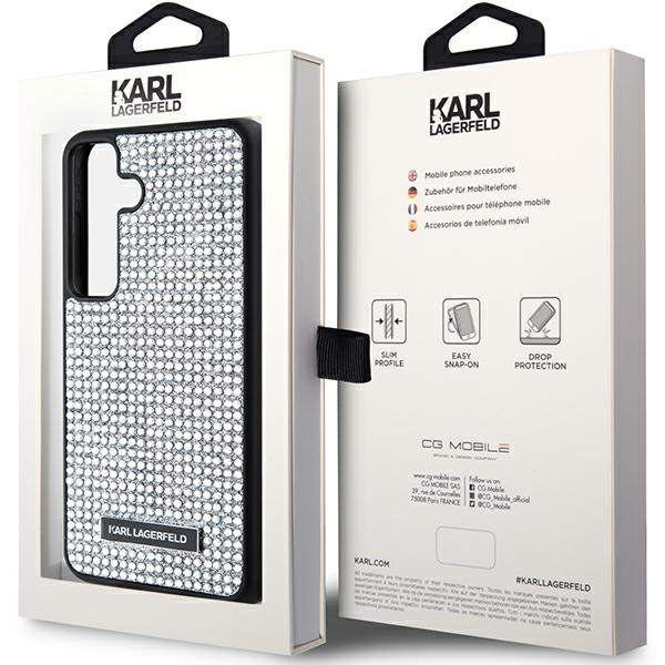 Karl Lagerfeld Rhinestone Metal Logo case for Samsung Galaxy S24 - silver