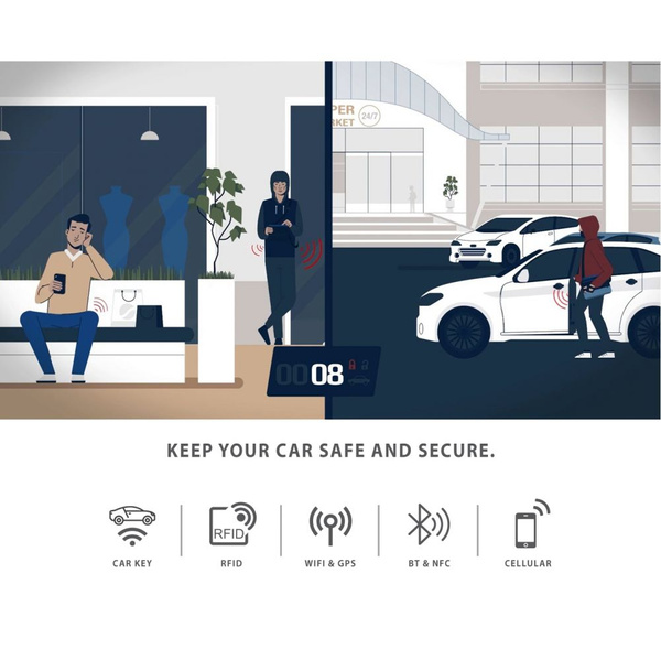 KLATKA FARADAYA TECH-PROTECT V1 KEYLESS RFID SIGNAL BLOCKER CASE CROSS BLACK