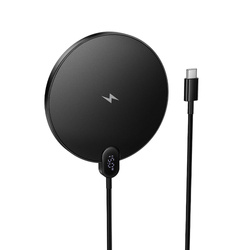 Ładowarka indukcyjna Hoco 15W z kablem USB C i wyświetlaczem CW62 czarna