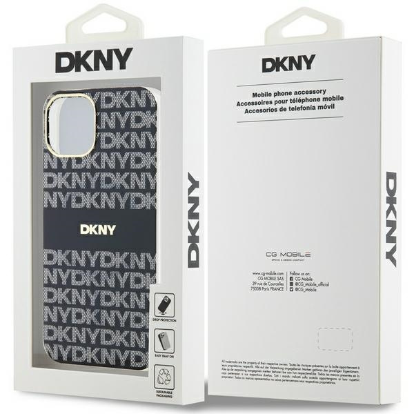 DKNY DKHMP14SHRHSEK iPhone 14 / 15 / 136.1" czarny/black hardcase IML Mono & Stripe MagSafe