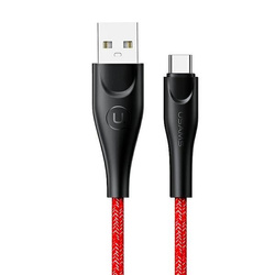 USAMS KABEL PLECIONY U41 USB-C FAST CHARGE 3M CZERWONY/RED SJ398USB02 (US-SJ398)