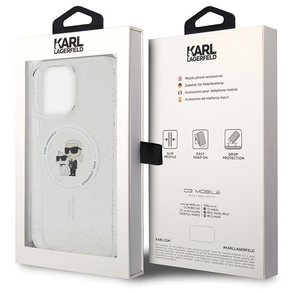 Karl Lagerfeld Karl&Choupette Glitter MagSafe case for iPhone 15 Pro Max - transparent