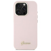 Guess GUHCP16LSMBSLP iPhone 16 Pro 6.3"  różowy/pink hardcase Silicone Script Metal Logo & Frame