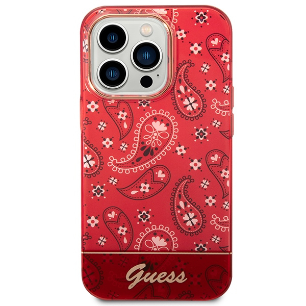 Guess GUHCP14LHGBNHR iPhone 14 Pro 6,1" czerwony/red hardcase Bandana Paisley