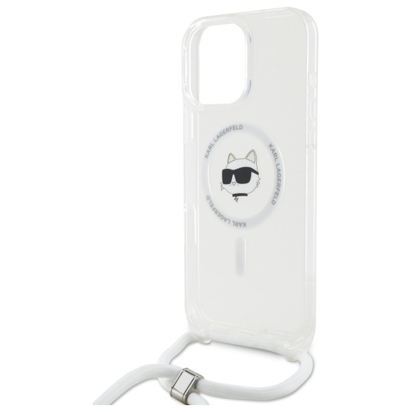 Karl Lagerfeld KLHMP16LHCCHNT iPhone 16   Pro 6.3" hardcase transparent IML Choupette Head & Cord Magsafe